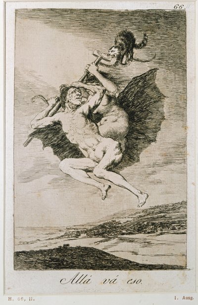 Alla va eso (etsaus) tekijältä Francisco Jose de Goya y Lucientes