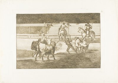 Banderillat sähinkäisten kanssa, lautanen 31 Art of Bullfightingista tekijältä Francisco Jose de Goya y Lucientes