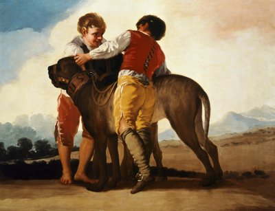 Pojat mastiffin kanssa, n. 1786 (öljy kankaalle) tekijältä Francisco Jose de Goya y Lucientes