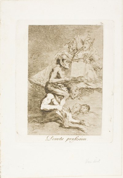 Harras ammatti, levy 70 Los Caprichosista tekijältä Francisco Jose de Goya y Lucientes