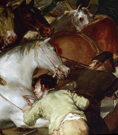 Toukokuun kaksi (2. toukokuuta) tai Mamelukien panos. Yksityiskohta (öljy kankaalle tekijältä Francisco de Goya