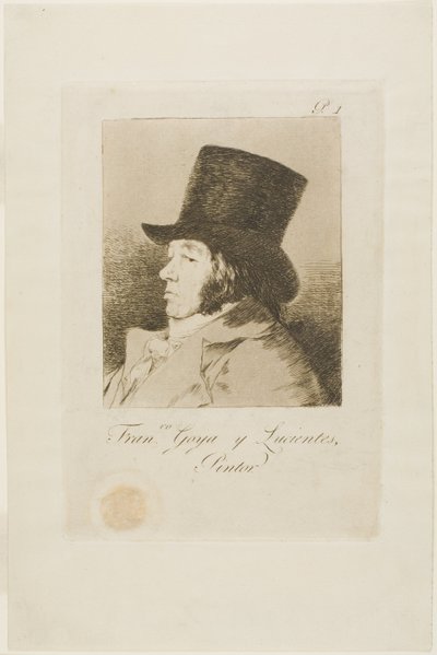 Francisco de Goya y Lucientes, maalari, levy yksi Los Caprichosista tekijältä Francisco Jose de Goya y Lucientes