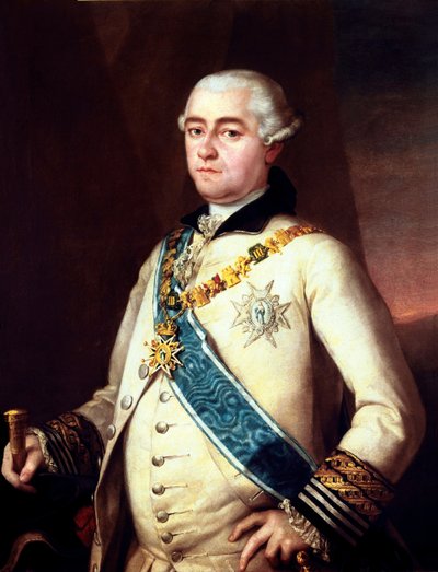 GOYA Y LUCIENTES, Francisco de (1746-1828); ALCANTARA LOPEZ DE ZUNIGA, Pedro (1700-luku). 14. Miranda del Castanarin kreivi ja 10. Penarandan herttua. Teos, joka annettiin aiemmin, kuten kehyskirjoitus sanoo, Francisco de Goya. Kultaisessa kahvassa tekijältä Francisco Jose de Goya y Lucientes