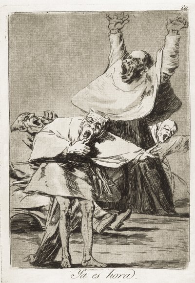 GOYA Y LUCIENTES, Francisco de (1746-1828). On aika. 1797-1799. (21 x 14,5 cm). Levy 80 "" Los Caprichos""", etsaus, kiillotettu akvatinta, kuivakärki ja taltta. Romantiikka. Kaiverrus. Etsaus. ESPANJA. MADRID (AUTONOMOUS YHTEISÖ). Madrid. Kansallinen Li tekijältä Francisco Jose de Goya y Lucientes