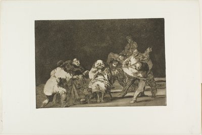 Joka ei pidä sinusta, häpäisee sinua vitsillä, levy 17 Los Proverbiosista tekijältä Francisco Jose de Goya y Lucientes