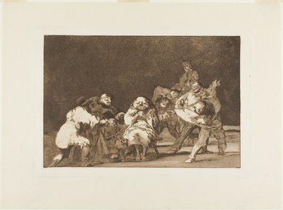 Joka ei pidä sinusta, häpäisee sinua vitsillä, levy 17 Los Proverbiosista tekijältä Francisco Jose de Goya y Lucientes