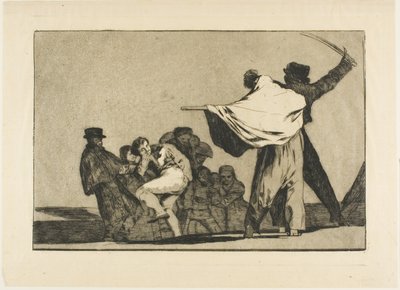 Jos kaksi yhteen, täytä perseesi oljilla, Los Proverbiosista tekijältä Francisco Jose de Goya y Lucientes