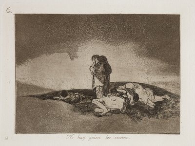 No Hay Quien Los Socorra (ei ole ketään auttamaan heitä) tekijältä Francisco Jose de Goya y Lucientes