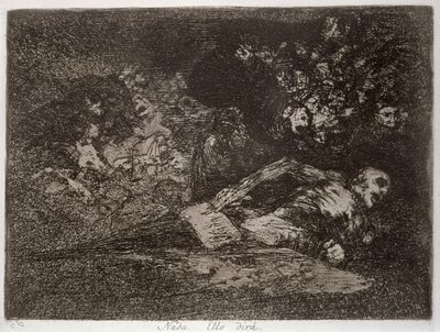 Ei mitään. Tapahtuma kertoo The Disasters of Warin levy 69 tekijältä Francisco Jose de Goya y Lucientes