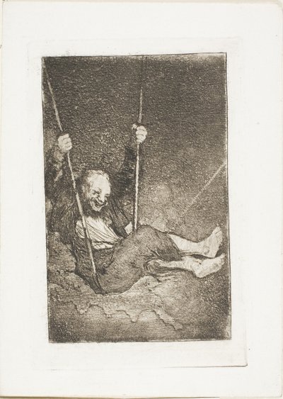 Vanha mies keinussa tekijältä Francisco Jose de Goya y Lucientes