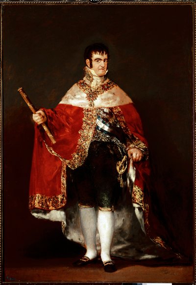Kuningas Ferdinand VII:n muotokuva kuninkaallispuvussa (öljy kankaalle, n. 1815) tekijältä Francisco de Goya