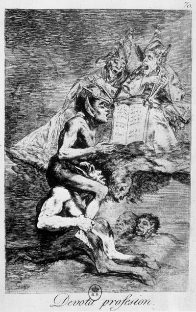 Uskon ammatti, Goyan noituuskohtaus haltioiden kanssa, 1700-luvun loppu. tekijältä Francisco de Goya
