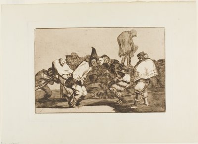Iloitse, karnevaali, sillä huomenna tulet olemaan tuhkaa, levy 14 Los Proverbiosista tekijältä Francisco Jose de Goya y Lucientes