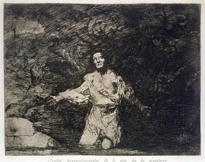 Surulliset aavistukset tulevasta, julkaisun "The Disasters of War" levy 1 tekijältä Francisco Jose de Goya y Lucientes
