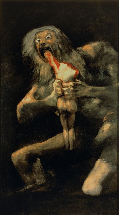 Saturnus syö yhden pojistaan tekijältä Francisco de Goya