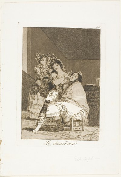 Hän fleesee hänet, levy 35 Los Caprichosista tekijältä Francisco Jose de Goya y Lucientes