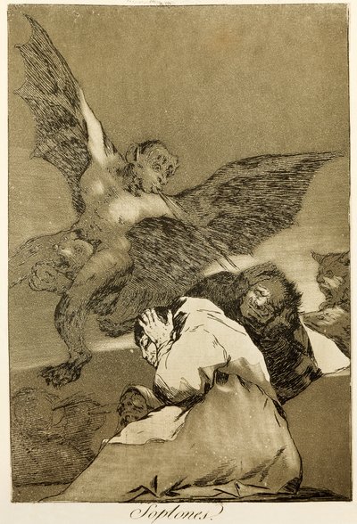 Snitches de Francisco de Goya (1746-1828), aiguafort i aiguatinta número 48 en sèrie Capricci (circaprichos)finès tekijältä Francisco Jose de Goya y Lucientes