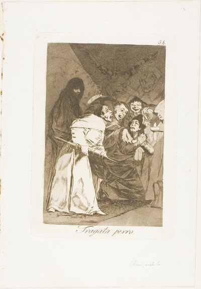 Niele se, koira, levy 58 Los Caprichosista tekijältä Francisco Jose de Goya y Lucientes