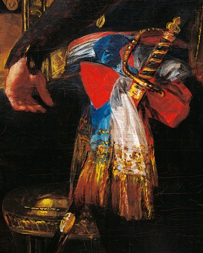 Miekka ja puite, yksityiskohta Francisco de Goyan (1746-1828) muotokuvasta Ferdinand Guillemardet