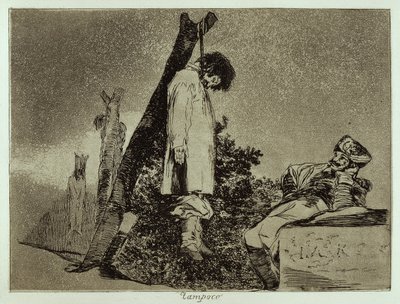 Ei täälläkään (Desastres de la Guerra 36) tekijältä Francisco Jose de Goya y Lucientes