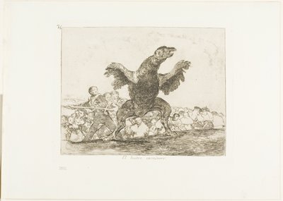 The Carnivorous Vulture, levy 76 julkaisusta The Disasters of War tekijältä Francisco Jose de Goya y Lucientes
