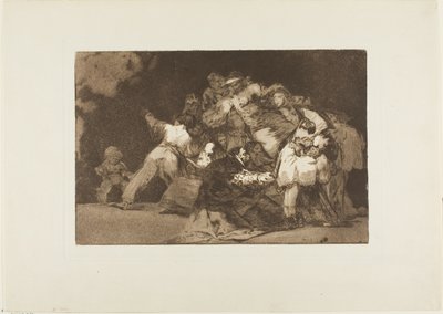 Kissan kynnet ja hartaan pukeutuminen - kuten pahe on usein puettu hyveen asuun, laatta yhdeksän Los Proverbios -teoksesta. tekijältä Francisco Jose de Goya y Lucientes