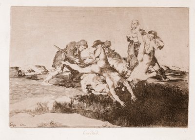 The Disasters of War: Charity (kaiverrus piirroksen jälkeen tekijältä Francisco de Goya