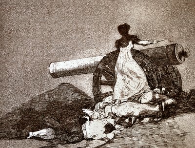 Sodan katastrofit: Que Valor! (Mitä rohkeutta) (yksityiskohta) tekijältä Francisco Jose de Goya y Lucientes