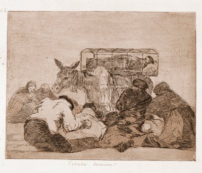 The Disasters of War: Outo omistautuminen (etsaus valmistelevasta piirroksesta tekijältä Francisco de Goya
