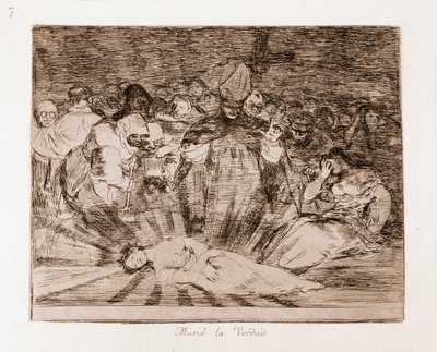 The Disasters of War: Totuus on kuollut (etsaus alustavasta piirroksesta tekijältä Francisco de Goya