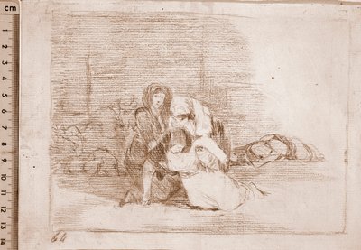 The Disasters of War: Ne eivät saavu ajoissa (valmistelupiirros tekijältä Francisco de Goya