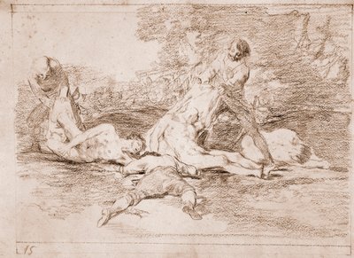 The Disasters of War: He käyttävät sitä hyväkseen (valmistelupiirros tekijältä Francisco de Goya