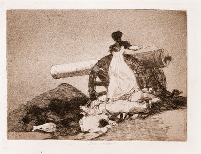 Sodan katastrofit: Mitä rohkeutta! (etsaus valmistelevasta piirustuksesta tekijältä Francisco de Goya