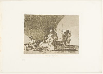 Terveet ja sairaat, levy 57 julkaisusta The Disasters of War tekijältä Francisco Jose de Goya y Lucientes
