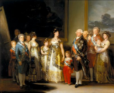 Espanjan kuningas ja kuningatar Kaarle IV ja Maria Luisa perheineen tekijältä Francisco de Goya