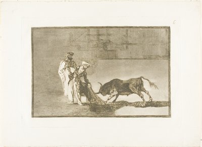 Maurit soittavat kehässä toisenlaisen näytelmän kutsuen härkää palavalla levyllä kuudella The Art of Bullfighting -elokuvasta tekijältä Francisco Jose de Goya y Lucientes