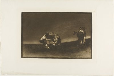 Sama mies heittää härän kehään Madridissa, levy 16 teoksesta The Art of Bullfighting tekijältä Francisco Jose de Goya y Lucientes