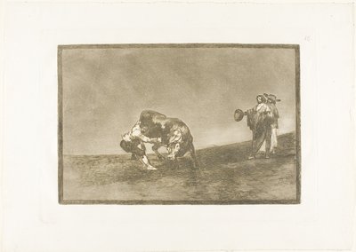 Sama mies heittää härän kehään Madridissa, levy 16 teoksesta The Art of Bullfighting tekijältä Francisco Jose de Goya y Lucientes