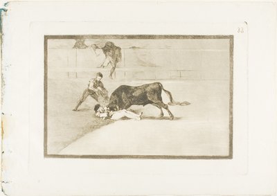 Pepe Illon epäonninen kuolema kehässä Madridissa, levy 33 teoksesta The Art of Bullfighting tekijältä Francisco Jose de Goya y Lucientes