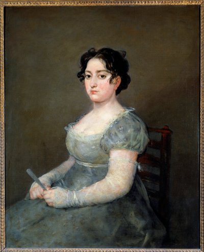Francisco de Goyan (1746-1828) Nainen viuhkamaalauksessa 1800-luvun aurinko. 1,03x0,84 m tekijältä Francisco de Goya