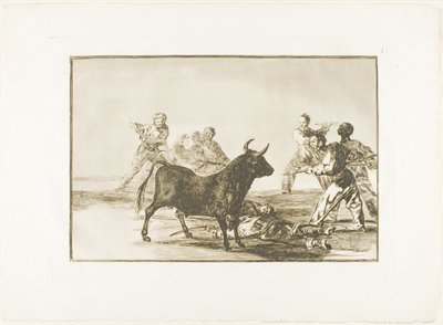 Härkätaistelun taidosta härkätaistelun taidosta lautanen 12. tekijältä Francisco Jose de Goya y Lucientes