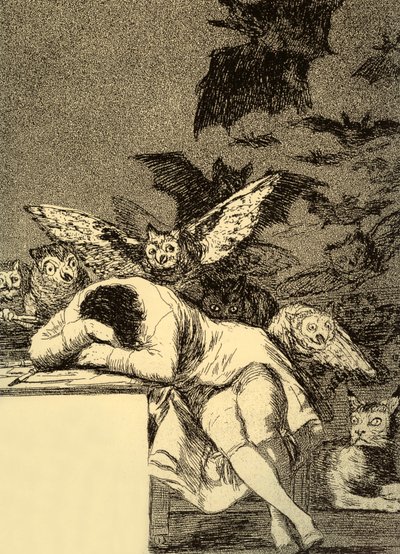 Järjen uni tuottaa hirviöitä (Caprice 43) tekijältä Francisco Jose de Goya y Lucientes