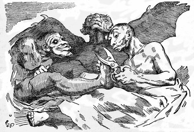 He tekevät käymälää, noin 1820 (kaiverrus). tekijältä Francisco Jose de Goya y Lucientes