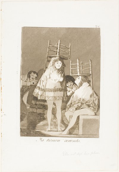 Heillä on jo paikka (eli pohja), levy 26, Los Caprichos -lehti. tekijältä Francisco Jose de Goya y Lucientes