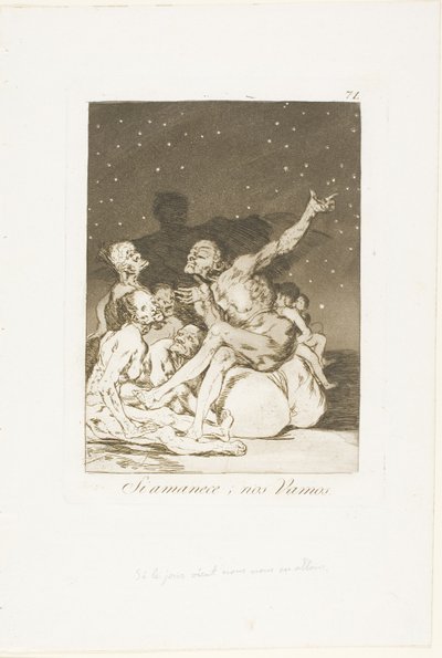 When Day Breaks We Will Be Off, levy 71 Los Caprichosista tekijältä Francisco Jose de Goya y Lucientes