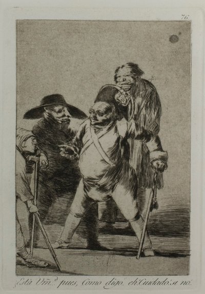 Sinä ymmärrät? ... no, kuten sanon... eh! Varo! muuten..., levy 76, Los Caprichosista tekijältä Francisco Jose de Goya y Lucientes
