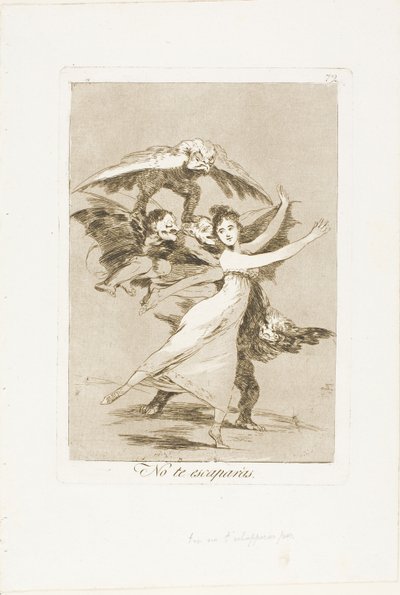 Et pääse pakoon, levy 72 Los Caprichosista tekijältä Francisco Jose de Goya y Lucientes