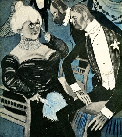 Englantilainen mies pyytää ranskalaista naista tanssimaan, 1905. tekijältä Francisco Sancha y Lengo