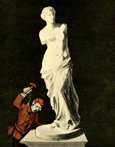 Kulttuuriton englantilainen hakeutuu Venus de Milossa, 1903 tekijältä Francisco Sancha y Lengo