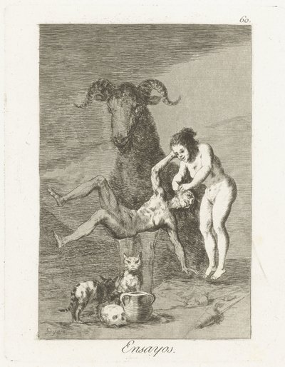 Beproevingen Ensayos (títol sobre objecte) Los Caprichos (títol de la sèrie) finlandès tekijältä Francisco de Goya